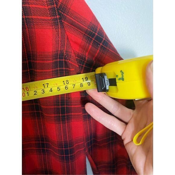 Men’s Arizona Red And Black Plaid Button Down‎ Shirt Size Small - Picture 4 of 6